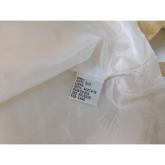 Women Outfit Sleeveless Top Pants 10 Cream White Embroidered Flowers Silk - Picture 13 of 14